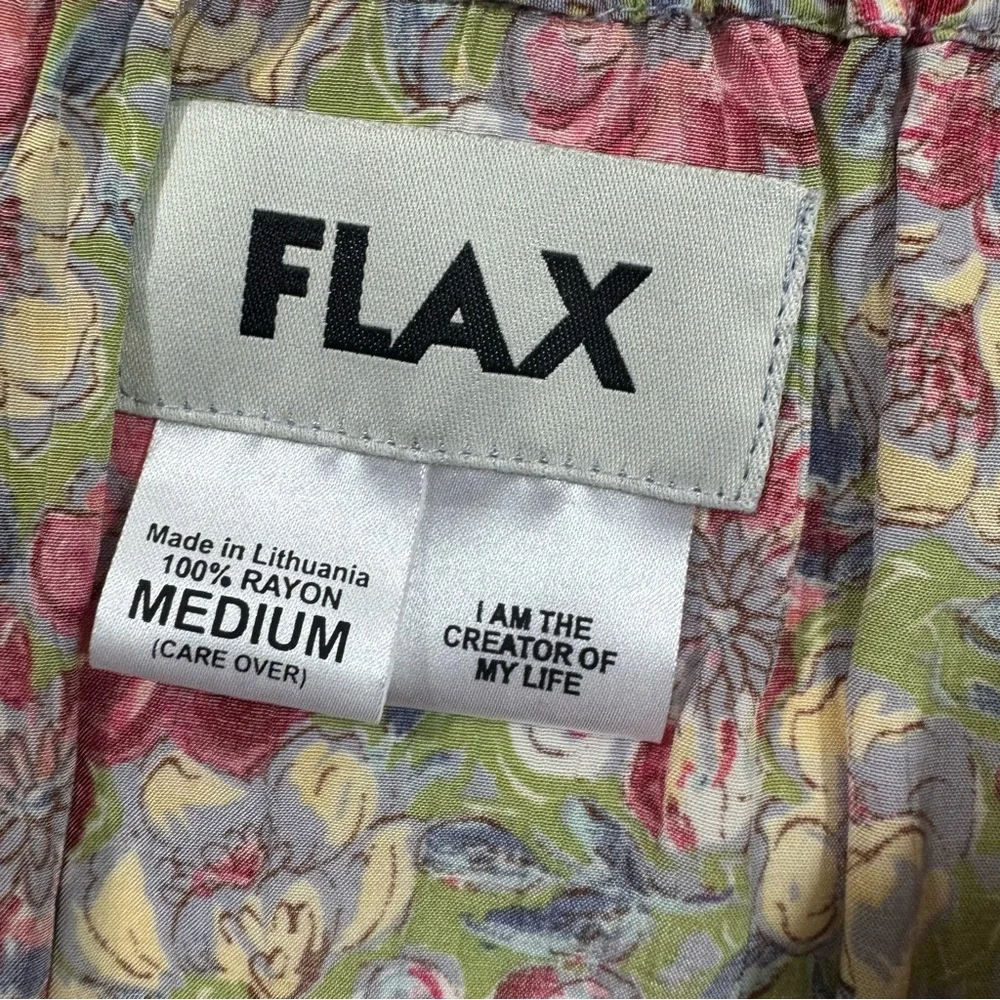 Flax Two Piece Skirt Set Pink Floral Linen Top Maxi Skirt - Picture 7 of 11